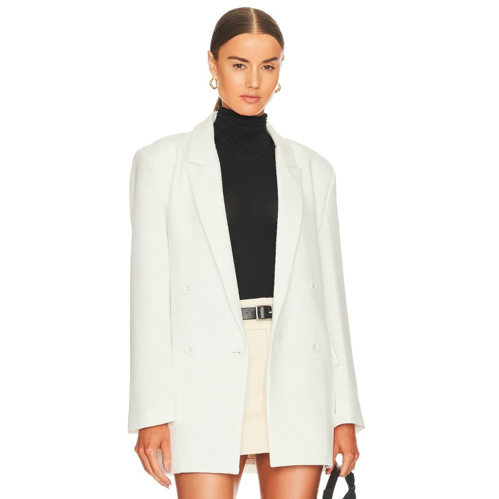 NEW Bardot Maison Split Back Blazer Jacket in Orchid White Medium M